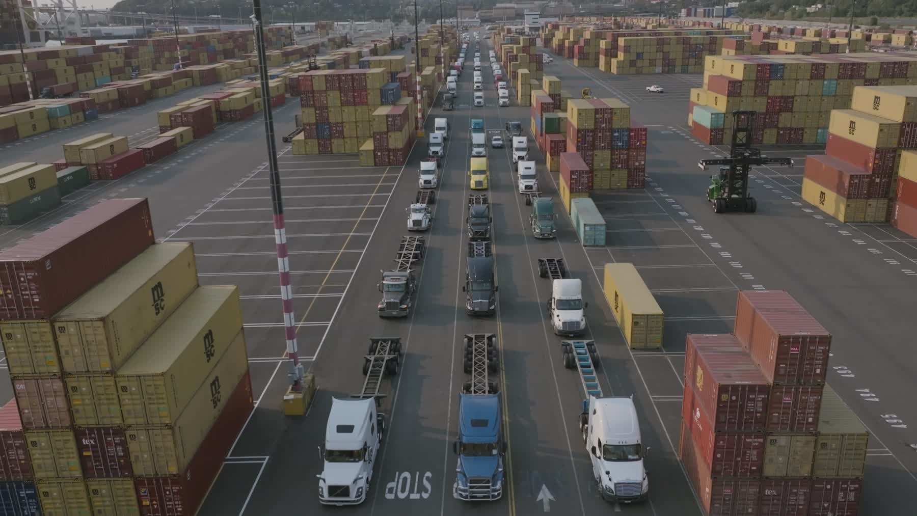 Shipping containers at port
